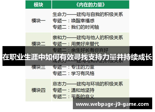 在职业生涯中如何有效寻找支持力量并持续成长