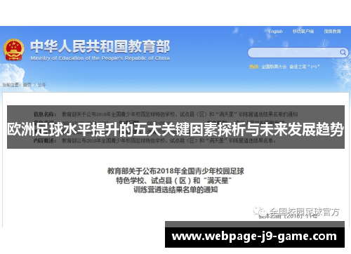 欧洲足球水平提升的五大关键因素探析与未来发展趋势